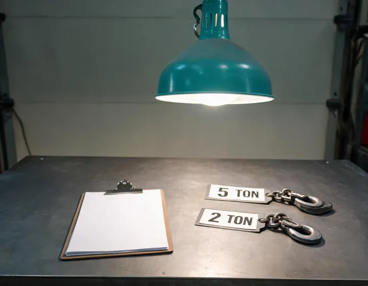 Written hoist RFQ beside capacity tags